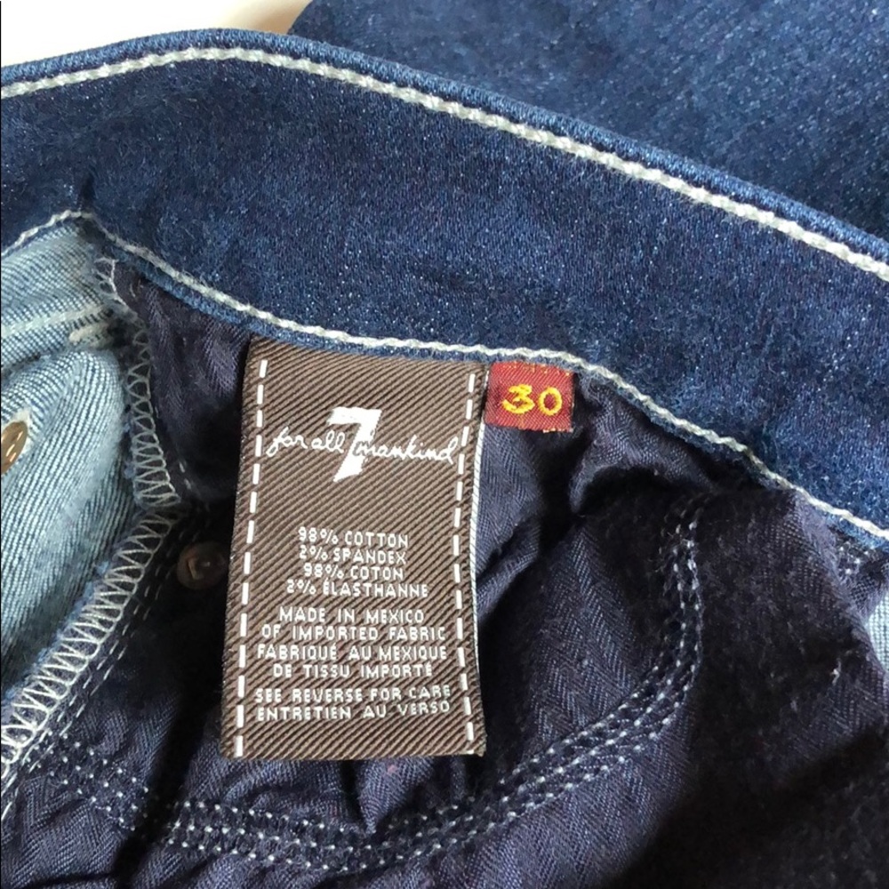 7 For All Mankind Women’s Boot Cut Jeans Dark Blue 30 Low Rise long 7FAMK - Picture 12 of 14